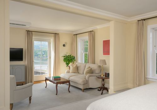  the Kenmare Bay Suite with Balcony at the 5-star Park Hotel Kenmare located in County Kerry, Ireland. 
