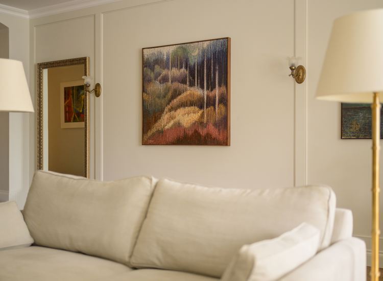  elegant Park Hotel Kenmare Hotel Room features the SOFA 01 designed by Vincent Van Duysen for Zara Home, covered in a light beige linen slipcover and distinguished by its deep, relaxed cushions