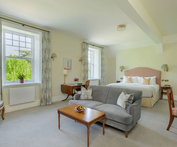  a newly renewed, five-star guest room at the luxury Park Hotel Kenmare in Kerry, Ireland