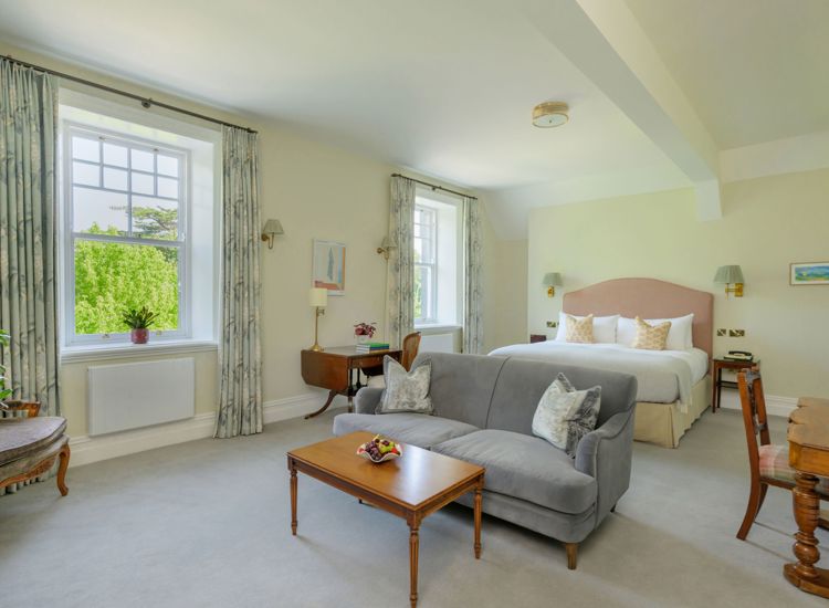  a newly renewed, five-star guest room at the luxury Park Hotel Kenmare in Kerry, Ireland