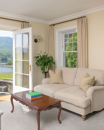 a guest lounge at the luxury Park Hotel Kenmare in County Kerry, Ireland. 