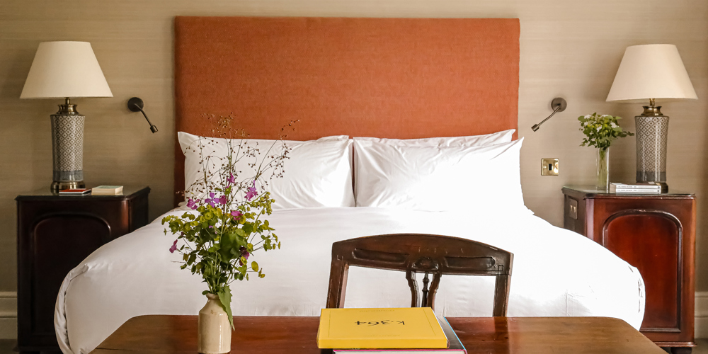 Bedroom with Double Bed and Orange Headboard Kenmare